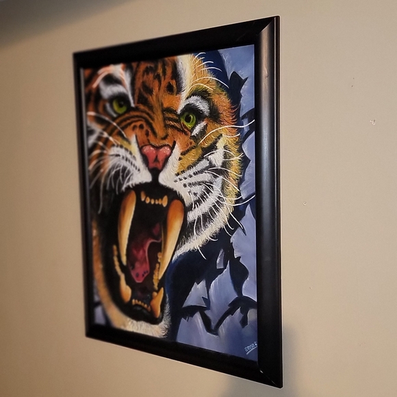 BEAUTIFUL VINTAGE OIL ON CANVAS PAINTING SIGNED BY ANNA 25X31 " FRAMED - Picture 5 of 12